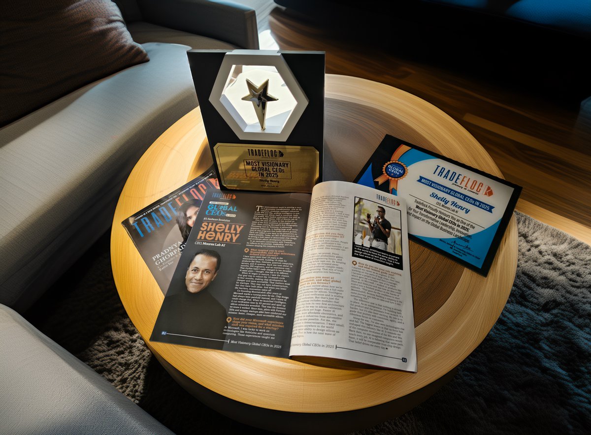 mooreslabai's tweet image. Big ideas don’t scale without bold leadership.

We’re proud to celebrate our CEO Shelly Henry recognized by TradeFlock as a Visionary CEO shaping the future of semiconductors. His perspective, rooted in decades of experience and a drive to rethink how silicon gets built, is…