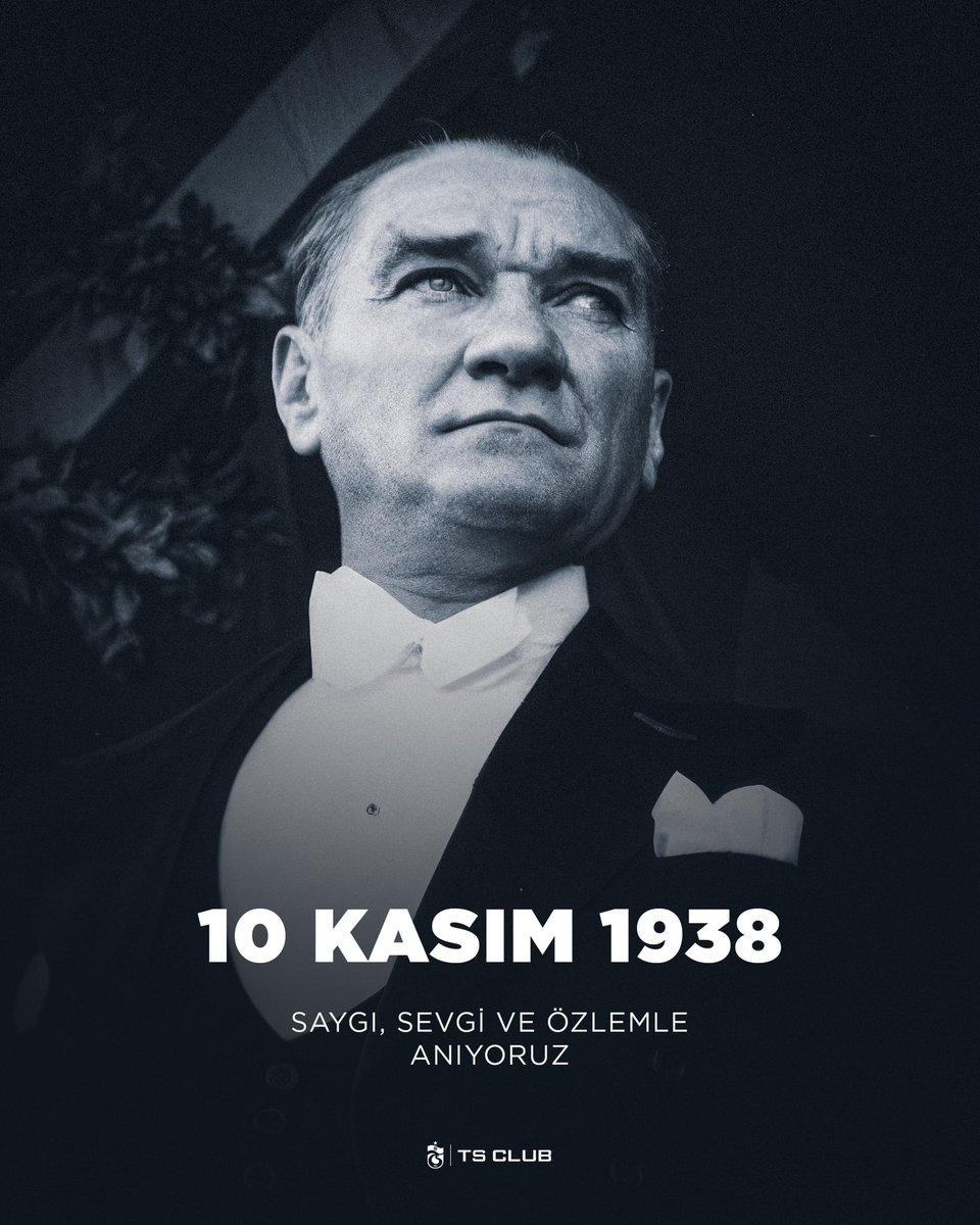 tsclub's tweet image. Cumhuriyetimizin kurucusu Ulu Önder Gazi Mustafa Kemal Atatürk’ü vefatının 87. yılında saygı, sevgi ve özlemle anıyoruz. 

1881-193∞