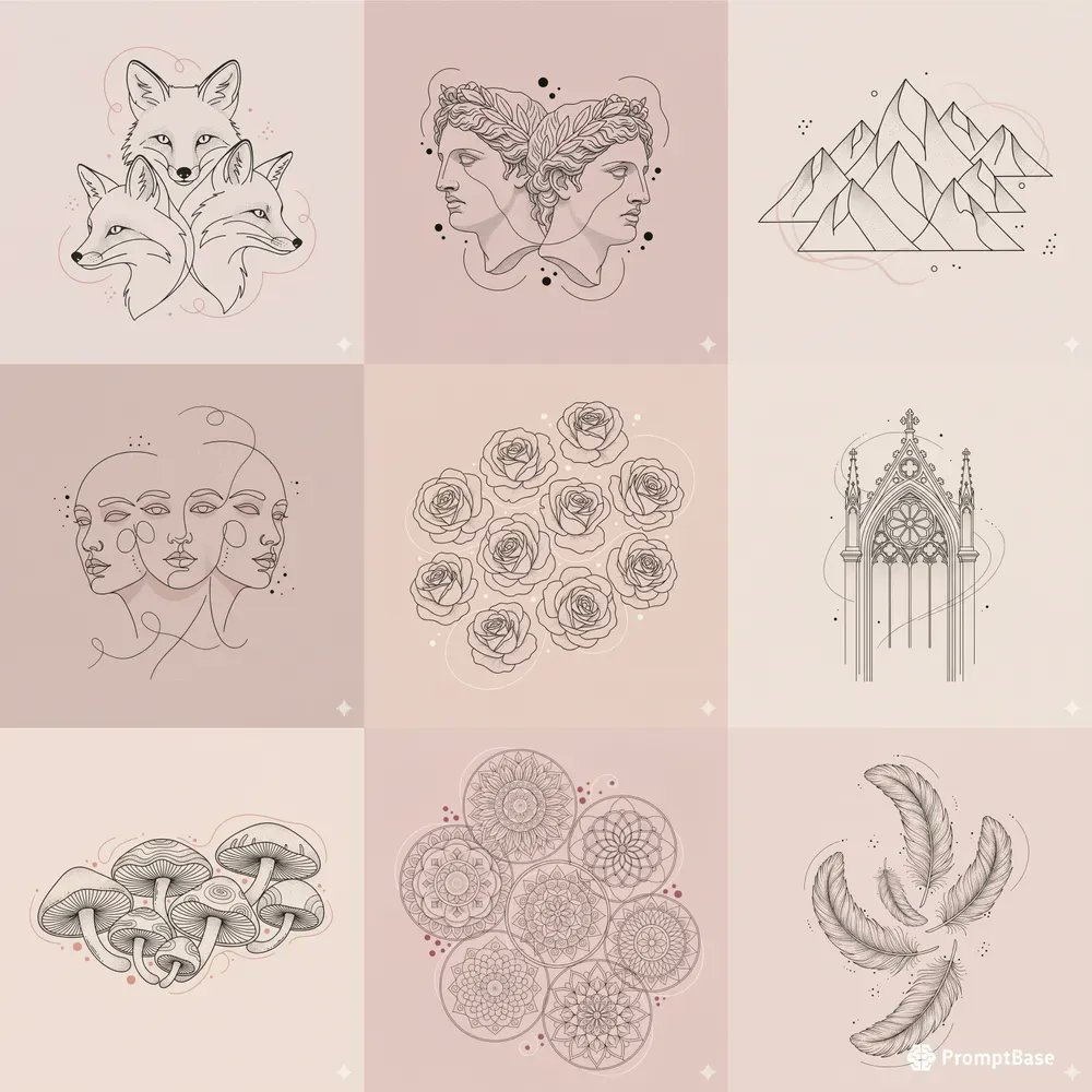 promptbase's tweet image. Minimalist Line Art Illustrations by @emanemaphoto using Gemini Image ➖🎨