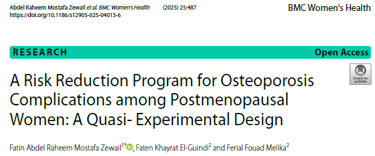 doctorneyro's tweet image. The #riskreduction of #osteoporosis program was #beneficial for improving #postmenopausal #women’s #knowledge nd practices regarding #risk reduction of #osteoporosis. 

#Educationalprograms for PW be implemented in #outpatientclinics through #prof progrms

link.springer.com/article/10.118…
