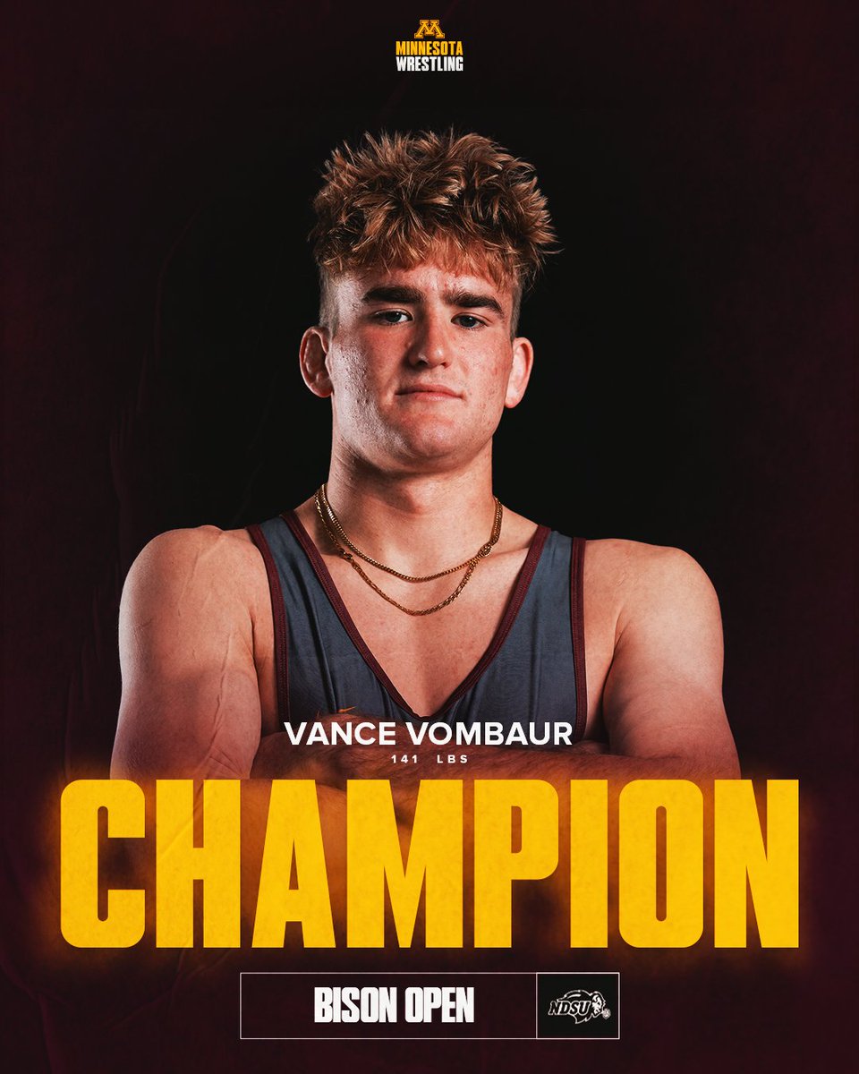 GopherWrestling's tweet image. A second straight major decision gives Vance VomBaur the 141-pound title!

He beats Devon Harrison of NDSU, 11-1, to improve to 7-0 on the season.