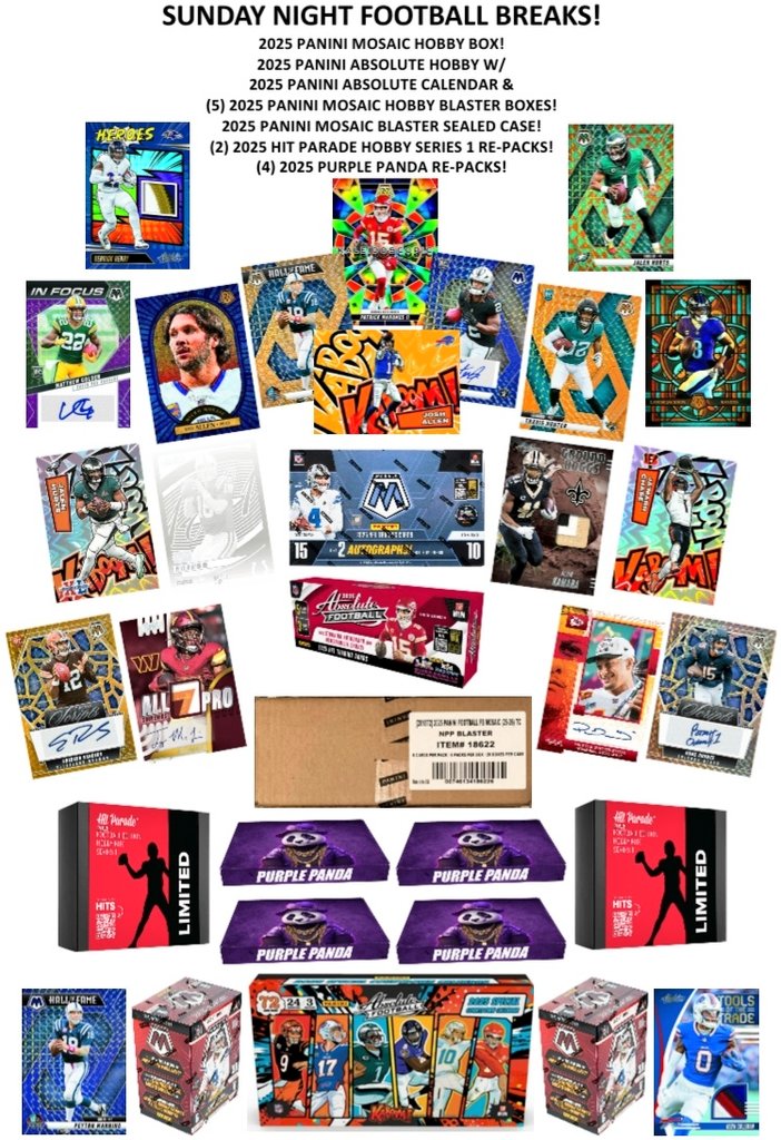 TresorSports's tweet photo. 2025 #PaniniAbsolute #Football #HobbyBreaks
#FootballCards #Kaboom #SportsCards #Autographs #PaniniFootball #thehobby #TeamBreaks #Football #GroupBreaks #TradingCards #Rookie #RPA #Glass #whodoyoucollect #sportscardsforsale
11/9
10PM EST/7 PST
#whatnot
https://t.co/dyP7LqKbIE https://t.co/OuwrhcAjQA