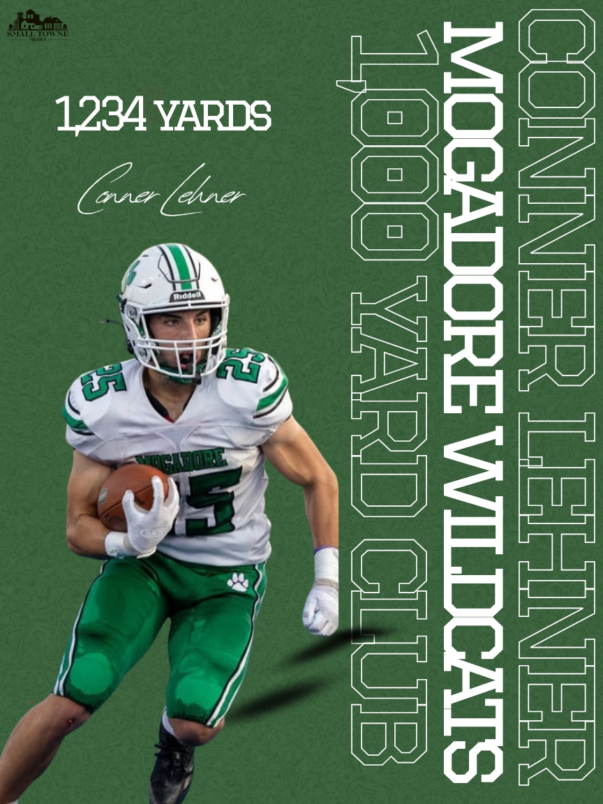 1,000 yard Rushing Club: Conner Lehner - Mogadore Wildcats

Congrats to Mogadore Wildcats RB Conner Lehner on eclipsing 1,000 rushing yards this season with 1,234!
<a href="/MogFootball/">MogadoreFootball</a> <a href="/mog_ath_booster/">Mogadore Athletic Boosters</a> <a href="/CoachAdorni/">Coach Adorni</a> <a href="/ConnerLehner/">Conner Lehner</a>