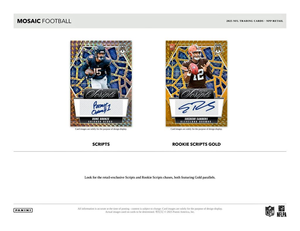 TresorSports's tweet photo. @NFL @PaniniAmerica @Saints @Commanders @Colts @Eagles @Bengals @BuffaloBills @Ravens @Chiefs 2025 #PaniniMosaic #Football #HobbyBreaks &amp; #CaseBreaks

#FootballCards #GroupBreaks #SportsCards #Autographs #thehobby #Rookies #TradingCards #PaniniFootball #TeamBreaks #Prizms #whodoyoucollect #Scripts #sportscardsforsale

11/9
10PM EST/7 PST
#whatnot
https://t.co/fFZbHbjadJ https://t.co/HcA37wCQHr