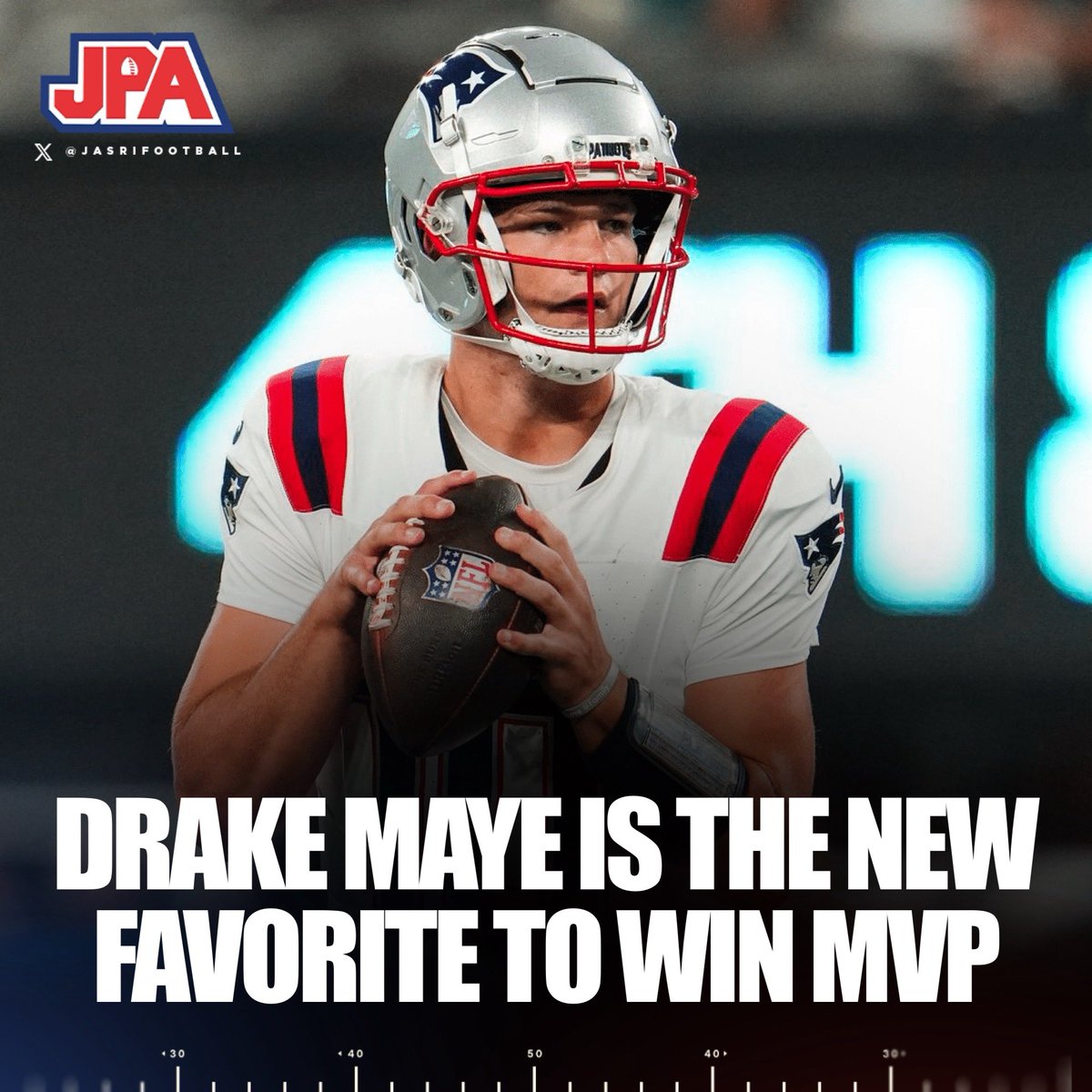 jasrifootball's tweet image. 𝗧𝗥𝗘𝗡𝗗𝗜𝗡𝗚: Drake Maye has surpassed Josh Allen and Patrick Mahomes as the new favorite to win MVP.

We are watching Drake Maye become a household name before our very eyes.

(Odds via: @DKSportsbook)