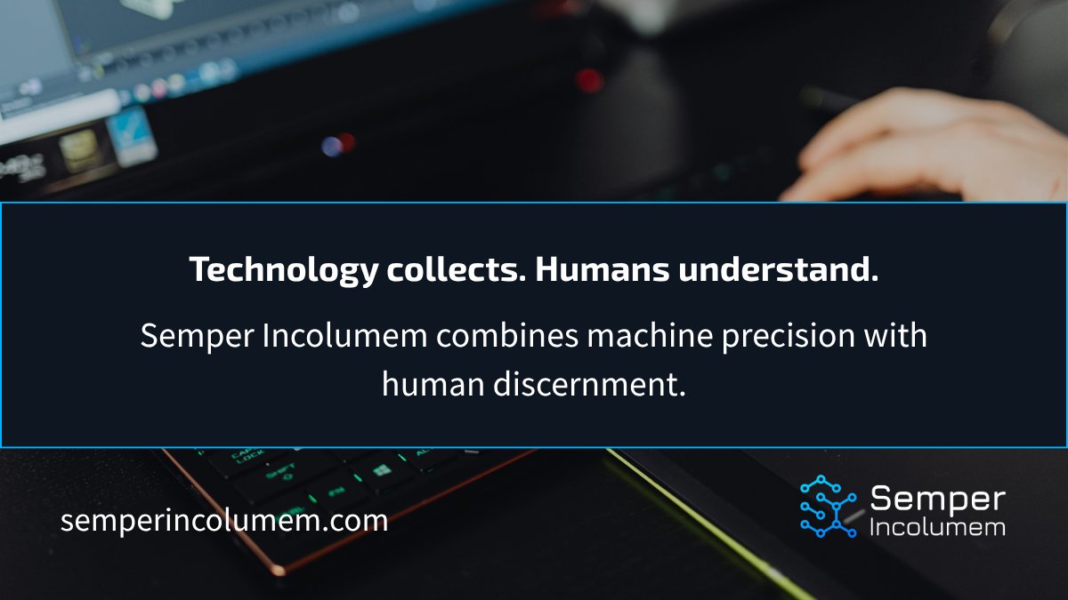 SemperIncolumem's tweet image. Machines can collect.

Humans interpret.

Semper Incolumem blends human judgment with verified data to deliver actionable intelligence.

#OSINT #IntelligenceAnalysis