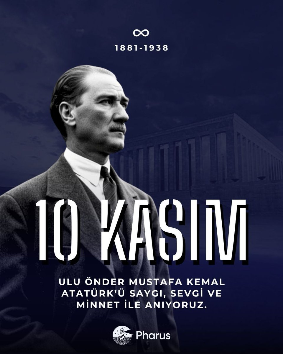 Bize bıraktığı değerlerle geleceğimize ışık tutmaya devam eden Ulu Önder Gazi Mustafa Kemal ATATÜRK'ü saygı ve minnetle anıyoruz! ♾