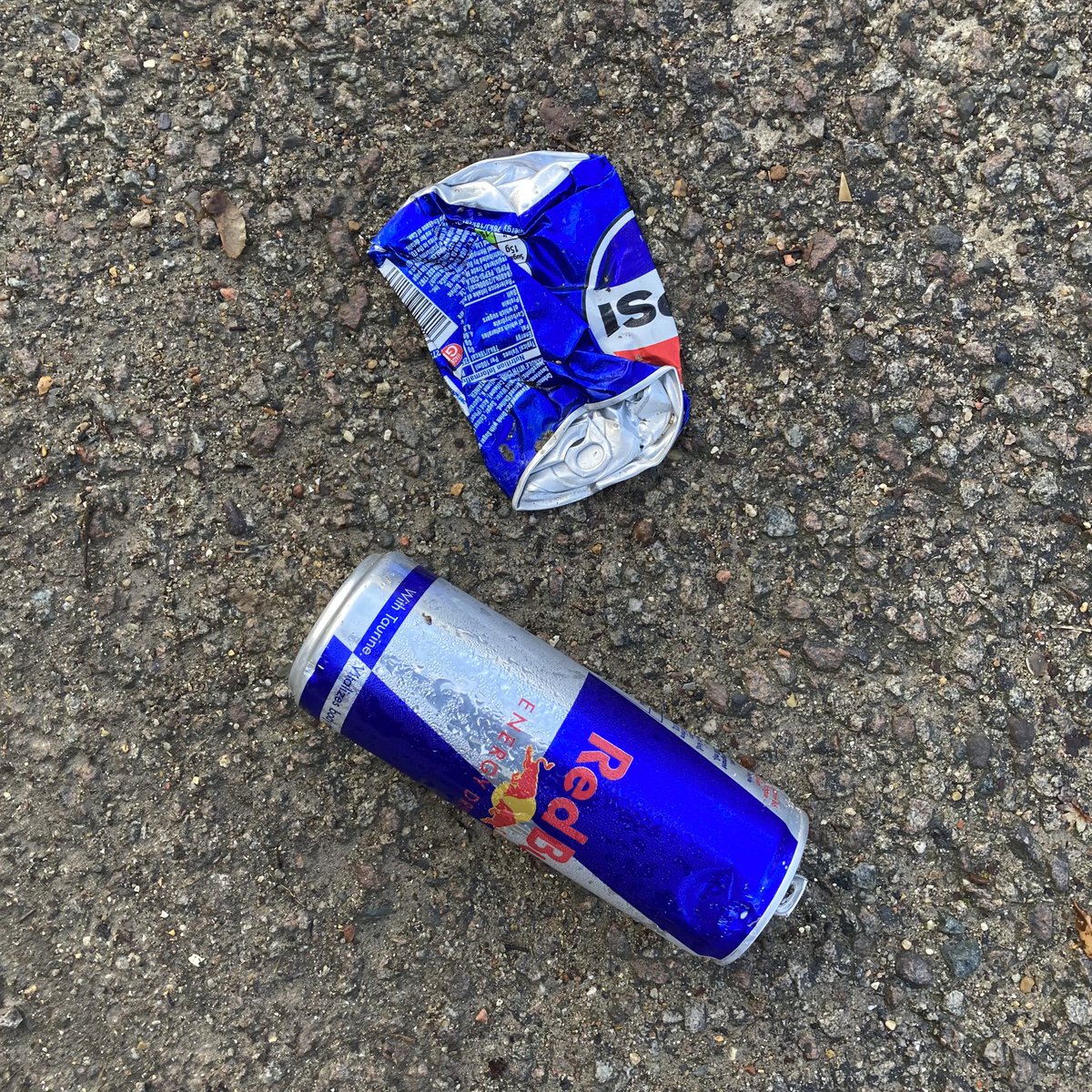 Red Bull can #1871: With Pepsi pal in Woodside Park. #RedBull #Litter #LitterPicking #Recycling #KeepBritainTidy