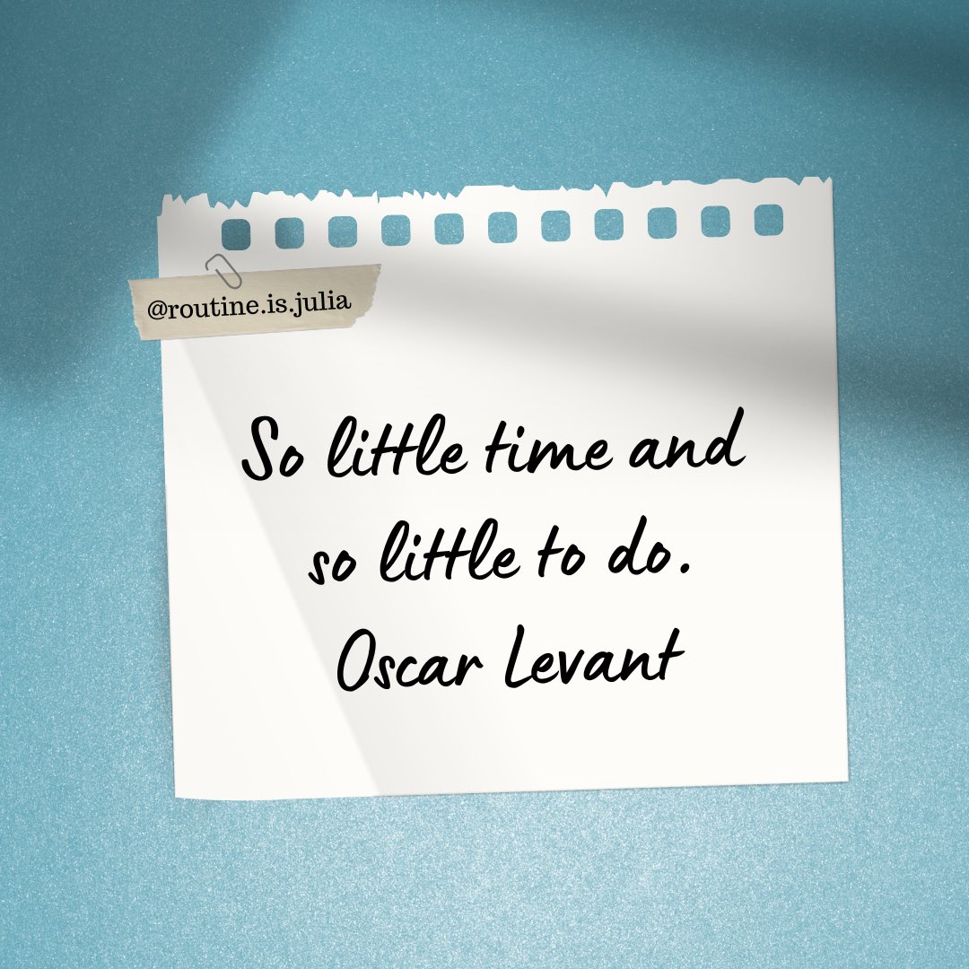 julia_routine's tweet image. 🌿
시간이 너무 적고 할 일도 너무 없다.
- 오스카 레반트 -