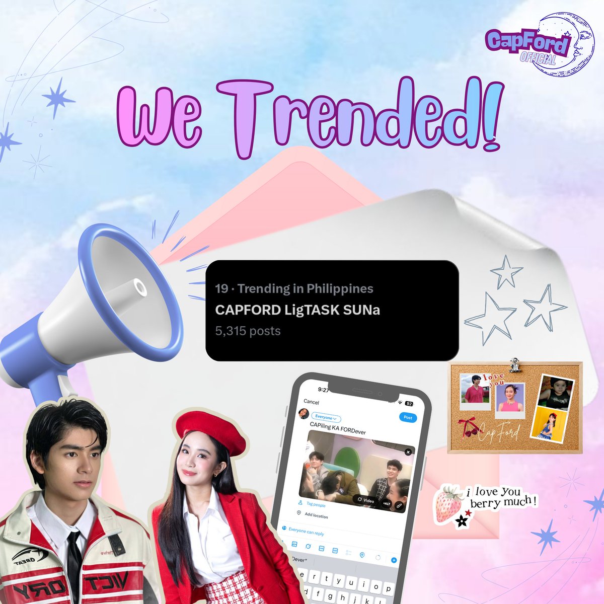 CapFordOFC's tweet photo. Eclipce, you never fail to make us proud! 🥹🩷🩵
Another successful trend for our fave duo — CAPFORD LigTASK SUNa!
We love you all berry much 🍓
Till the next party, same energy okay? 

#CapFordOFC
#Caprice #Clifford
#PBBCollab2point0 https://t.co/4ia5YKop8R