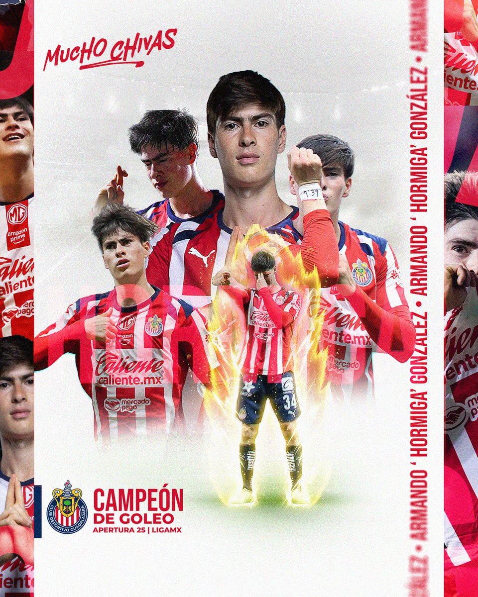 🇦🇹 ¡ARMANDO GONZÁLEZ ES CAMPEÓN DE GOLEO! 🏆 

😍 Nuestro joven canterano es el goleador del AP25 con 12 anotaciones, resultado del trabajo en equipo y el esfuerzo. 

¡HECHO EN MÉXICO! 🇲🇽 ¡HECHO EN CHIVAS! 🐐