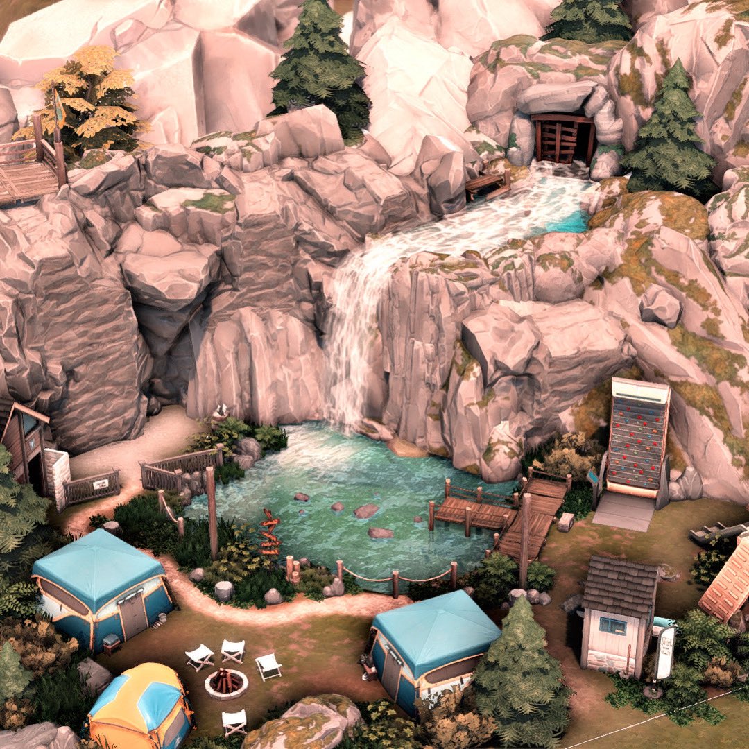 #eapartner
Hi.✨ This time I created a Functional Climbing Park + Campground in Gibbi Point. I hope you like it!⛺️

| No CC.☁️
| Stop Motion Speed build: m.youtube.com/watch?v=4Bv_iu…

#TheSims4 #ShowUsYourBuilds <a href="/TheSims/">The Sims</a>