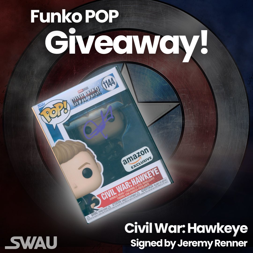swau_official's tweet image. Calling all Marvel fans! 📣

Don’t miss out on a chance to win this incredible Civil War: Hawkeye Funko Pop signed by Jeremy Renner!

Here are the rules ⬇️

To enter:
• Follow @swau_official
• Like this post
• Repost this post for an extra entry
• Tag one friend per REPLY for…