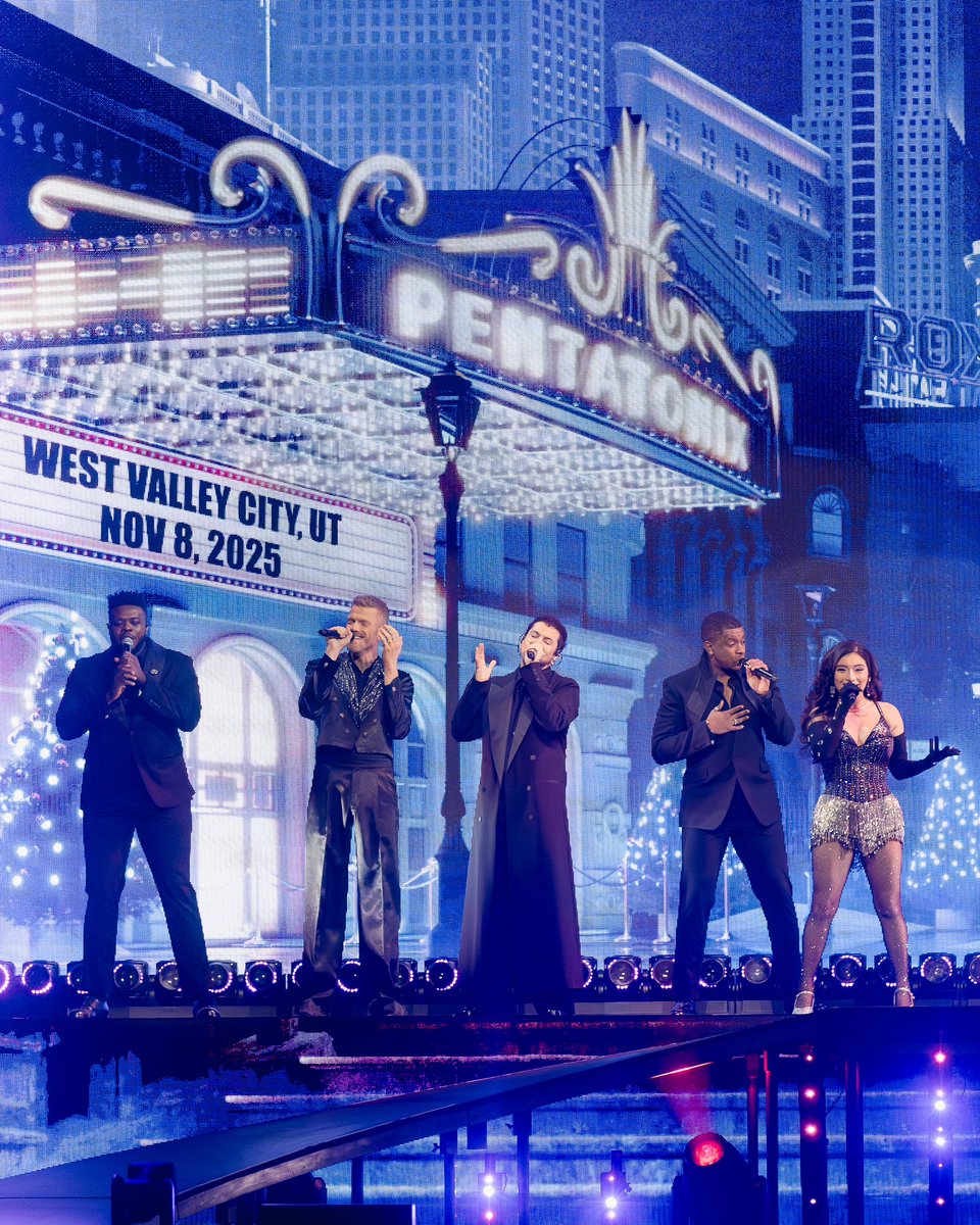 Maverik_Center's tweet photo. The first night of Christmas in the City! @PTXofficial lit up Maverik Center with holiday cheer. ❤️💚 https://t.co/DCzOA74PbE