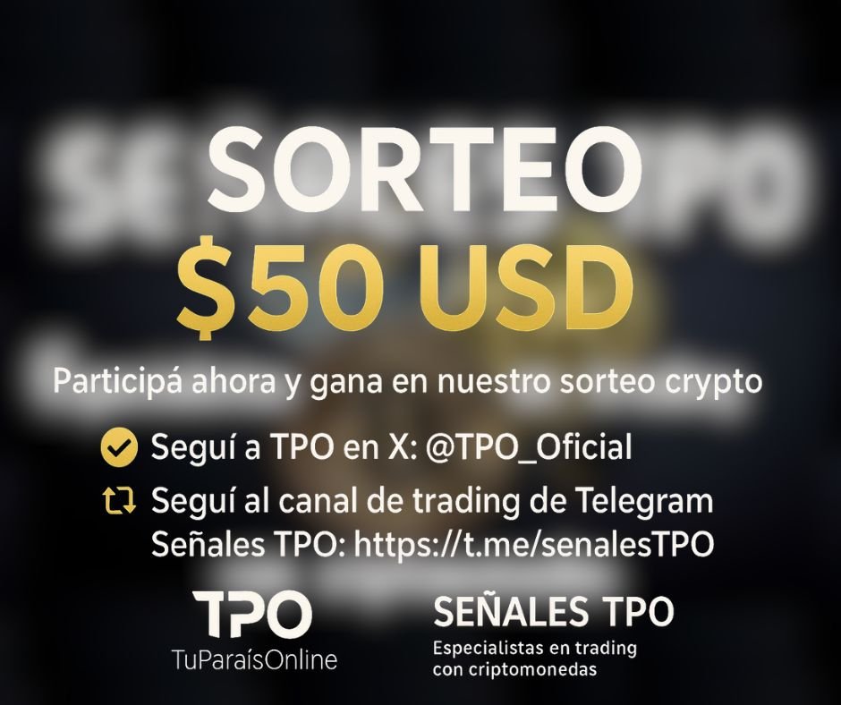 💰 SORTEO $50 USD

🎯 Participa ahora y gana en nuestro sorteo

✅ Seguí a TPO en X: 
<a href="/TPO_Oficial/">TPO | Oportunidades Online</a>

✅ Seguí al canal de trading de Telegram Señales TPO:  t.me/senalestpo

🔁 Dale RT y comenta #SorteoTPO

⏳ CIERRA 05/12 Y SORTEO ES 06/12