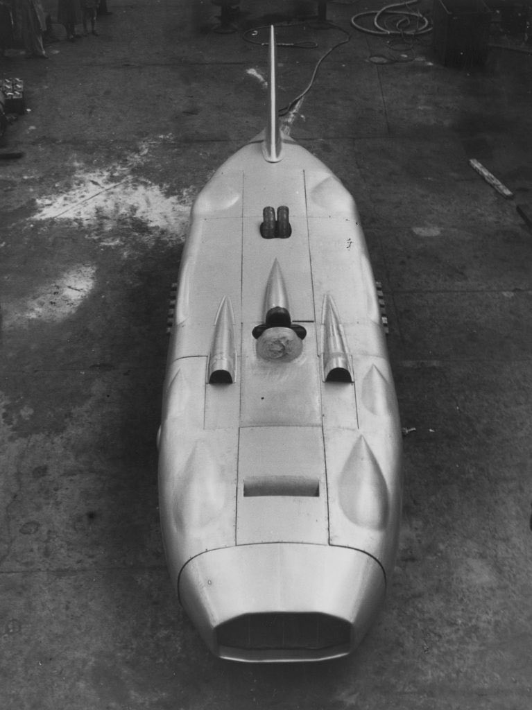 Horologista's tweet photo. @ChrisGoffey Not so futuristic perhaps…..if you add a stabilising wing it could be George Eystons ‘Thunderbolt’ of the 1930s….if you squint a bit https://t.co/H6PL2WoVar
