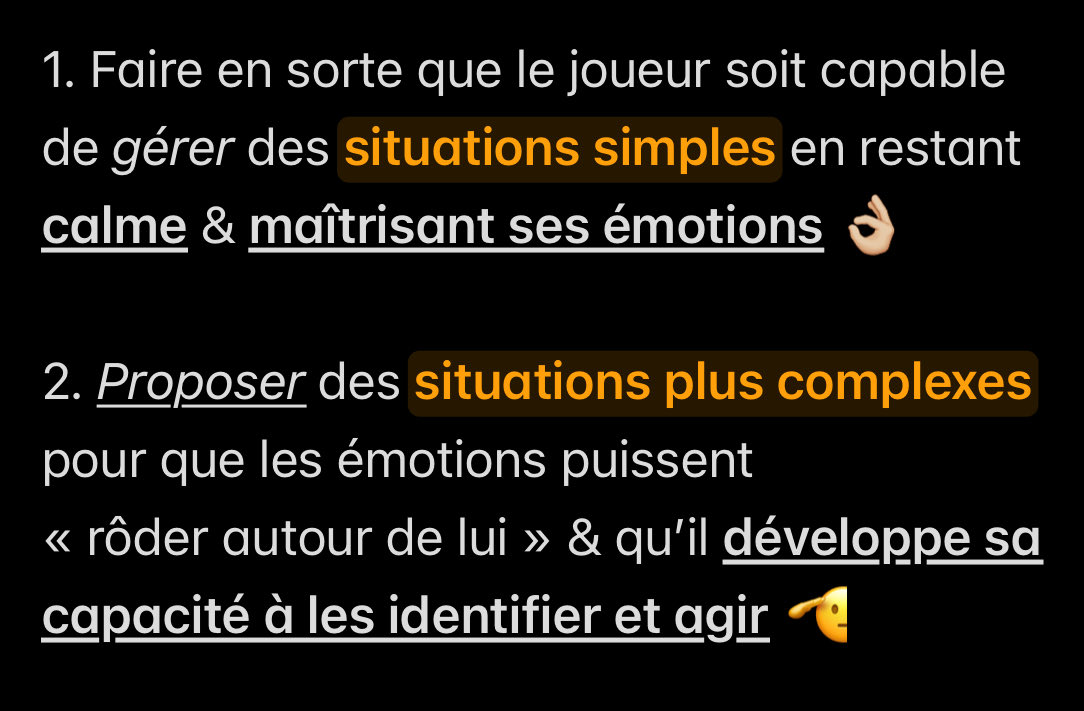 L’ entraînement doit devenir un terrain d’apprentissage pour la gestion des émotions 🧠🔥

▫️En compétition, les émotions vont se multiplier &amp; se diversifier 💭🤯

➡️ Il est essentiel que le joueur soit prêt à les reconnaître pour les « gérer » sereinement 🤝✨

Un travail clé ⤵️