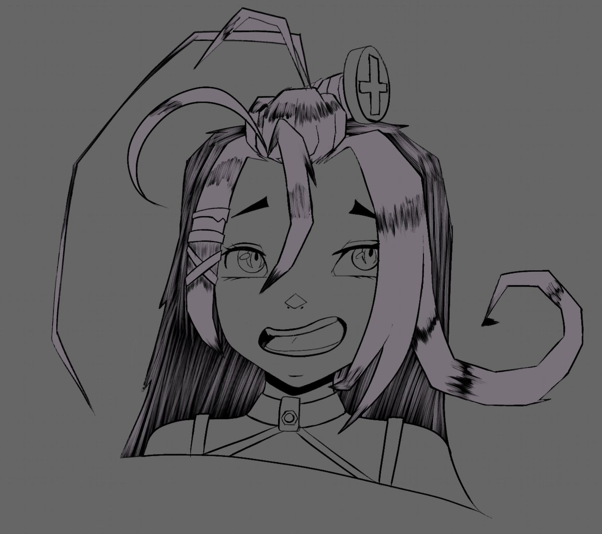 daawnily's tweet photo. Sketched Aino on the new pen display because why not. https://t.co/C6MgvCDwyI