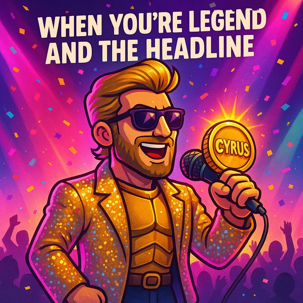 Cyrusmemecoin's tweet photo. The show starts and the spotlight already exists.
Cyrus didn’t wait for fame—he made stagefame. 🎤👑
#CyrusMemeCoin #Altcoins #memecoin #internetlegend #Crypto https://t.co/roSV9TMNwl