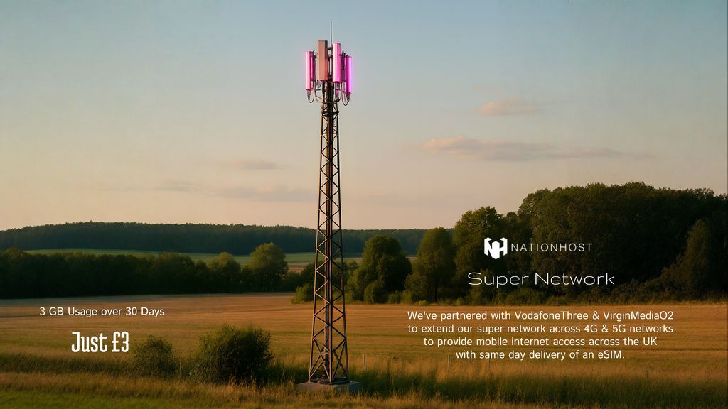 nationhost's tweet photo. 🚀 Introducing NationHost Mobile eSIM! 📲
VodafoneThree &amp; VirginMediaO2 Networks - Massive 4G &amp; 5G Coverage
Work Remotely using your phone as a WiFi HotSpot
Try it now for £1 👉 https://t.co/8ySLiK62ao

#NationHost #eSIMRevolution #DigitalNomadLife #AlwaysOnline https://t.co/7rhjjkS9Ot