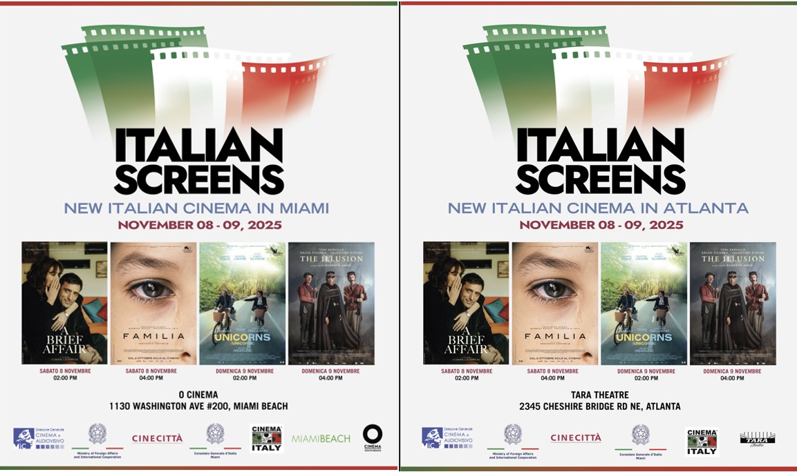 CinemaItalyFilm's tweet photo. TODAY  FREE Italian Screens in Miami &amp; Atlanta 
🎬2PM — Unicorni / 🎬4PM — L'Abbaglio
🎟 FREE Admission

📍Miami – O Cinema Miami Beach
https://t.co/vo2F1rfmtP
https://t.co/d4o4ez9JZo

📍 Atlanta – Tara Atlanta
https://t.co/bE8gs1wRI5
https://t.co/bUoOJtrmCt https://t.co/ukM7kspQjE