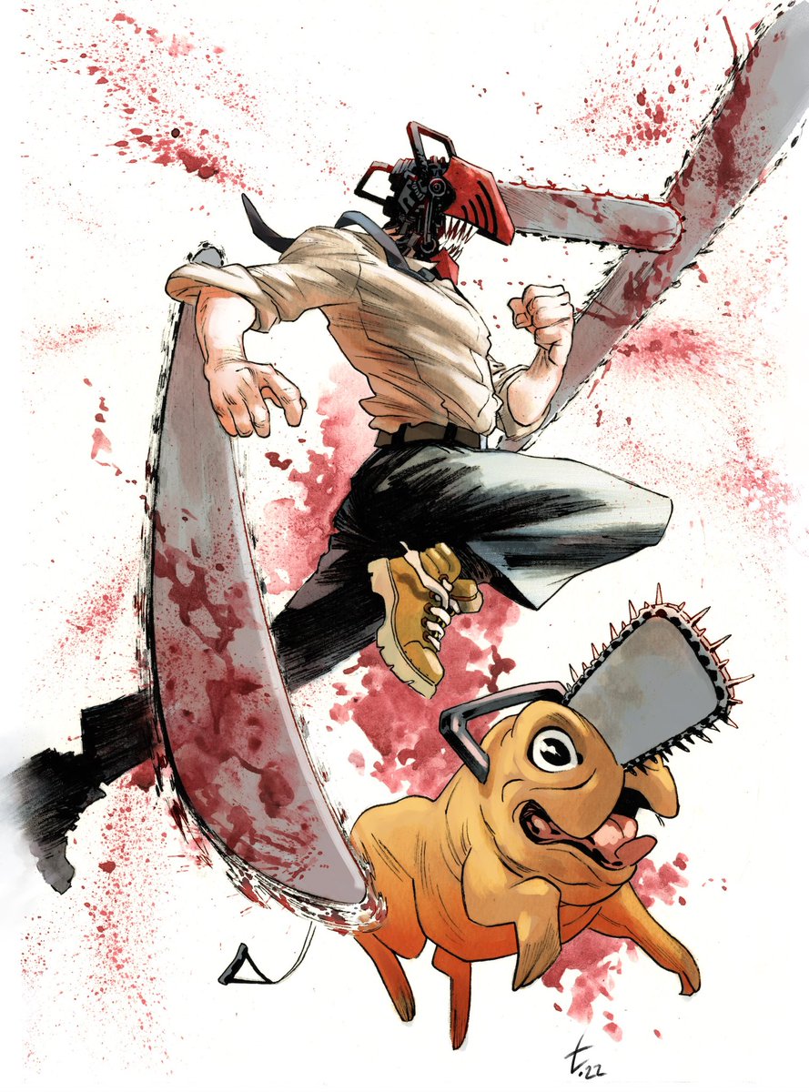 Now that Chainsaw Man has just released a new movie, it’s a good time to share this little drawing I did a few years ago.

As a film buff, I admit I enjoy many things about the manga (and anime) because it’s a creation brimming with references, which makes it doubly enjoyable.