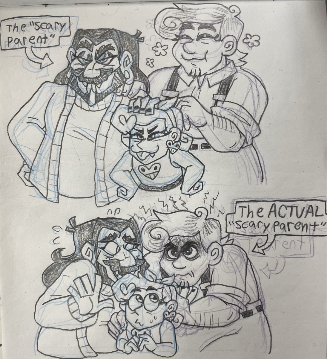 Random dad era doodle of my human #perirep - god help anyone who pisses Perry off bad enough to get THIS look lmaoooo  
#fairlynormalparentsAU