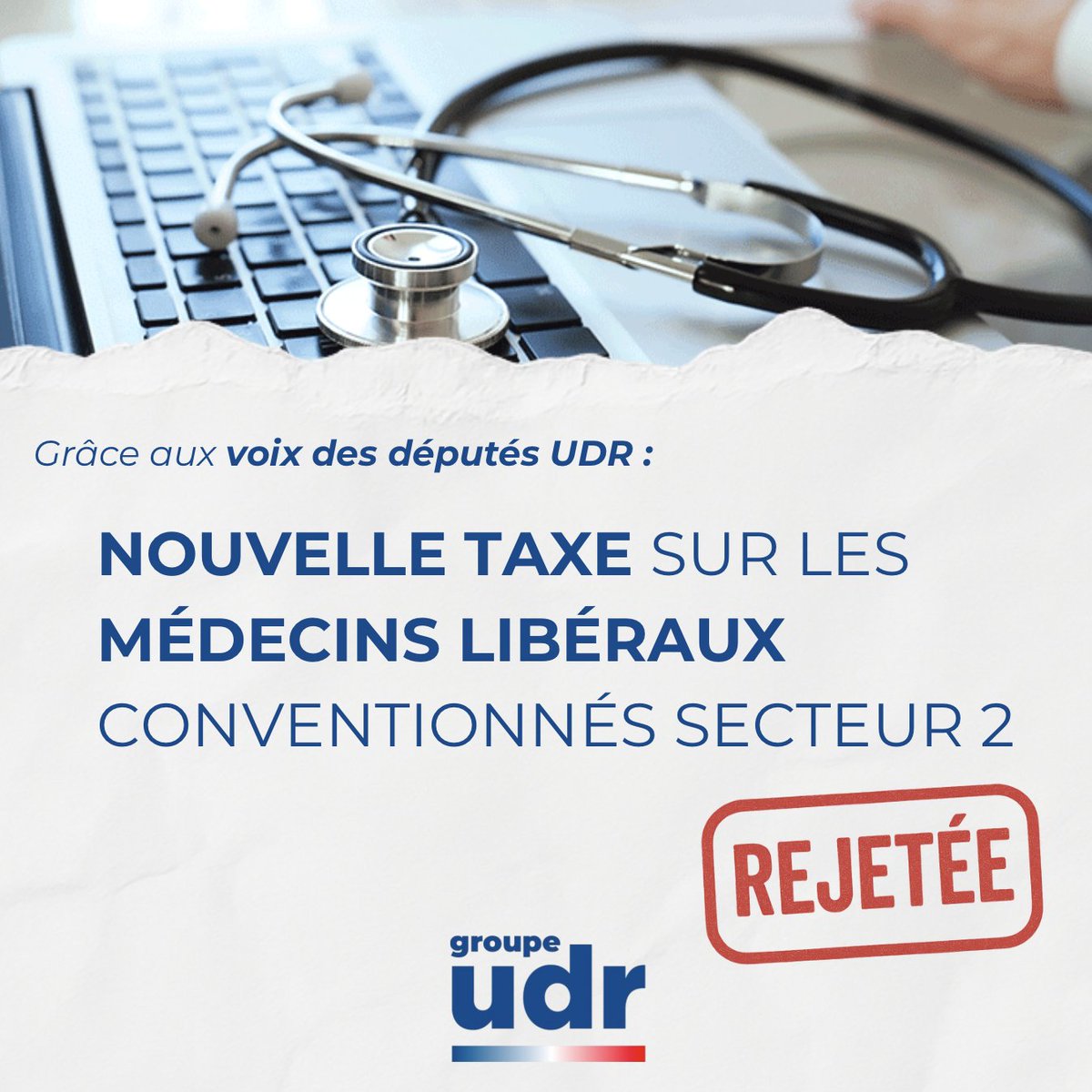 ✅ Victoire pour la médecine libérale !

Grâce aux voix des députés UDR, la taxe injuste voulue par le gouvernement et la gauche contre les médecins libéraux du secteur 2 a été supprimée.

Nous défendons la liberté de soigner et l’accès aux soins partout en France.