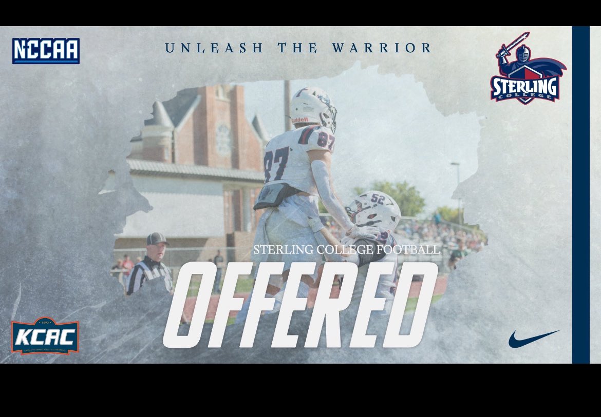 #AGTG After a great conversation with <a href="/Hunter__Pullen/">Hunter Pullen</a> I’m blessed to receive my first Offer from <a href="/SCWarriorFB/">Sterling College Football</a> 
<a href="/CoachDavis_14/">Emmonte Davis</a> <a href="/jruss_16/">Coach Russell</a> <a href="/Coach_Jay_09/">Coach Jackson</a> <a href="/blue_ridgeFB/">Blue Ridge Tigers Football</a>