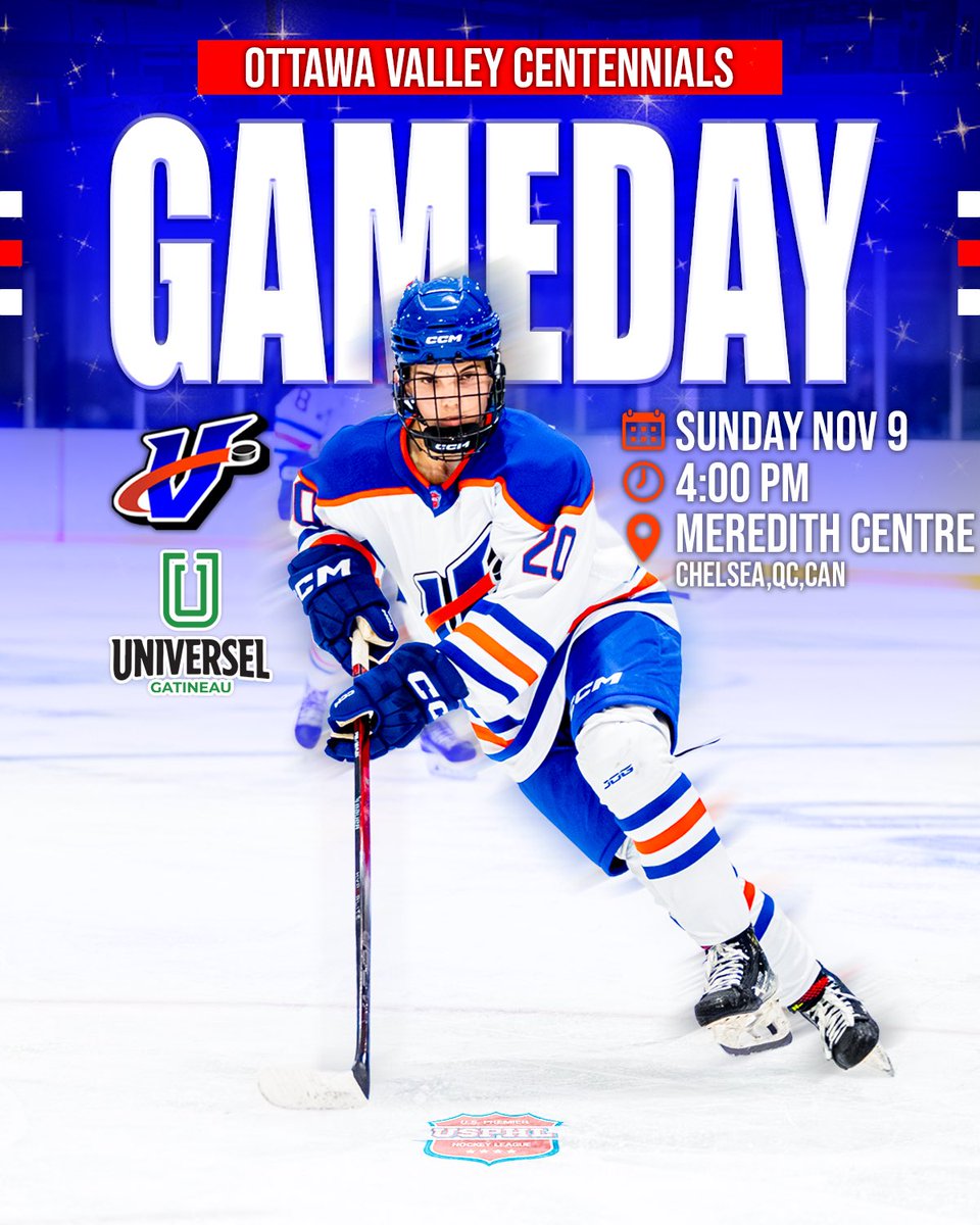 USPHLCents's tweet photo. 🚨 AWAY GAMEDAY🚨

The Cents are taking on Universel Gatineau in Gatineau today looking for revenge!

🆚 Universel Gatineau
🗓️ Sunday Nov 9
⏰ 4:00 PM
🗺️ Chelsea, QC, CAN
🏟️ Meredith Centre https://t.co/U4TrtXYGIw
