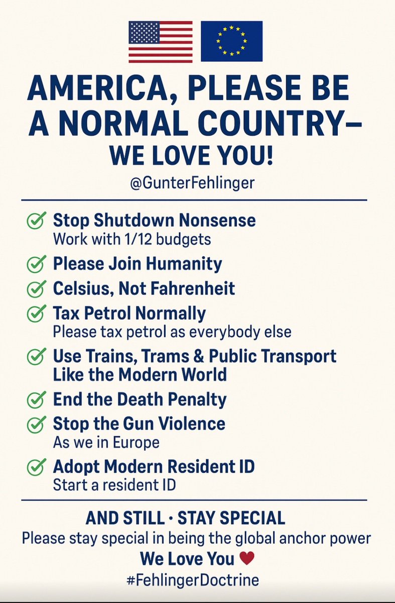 USA be normal
With Love from Europe