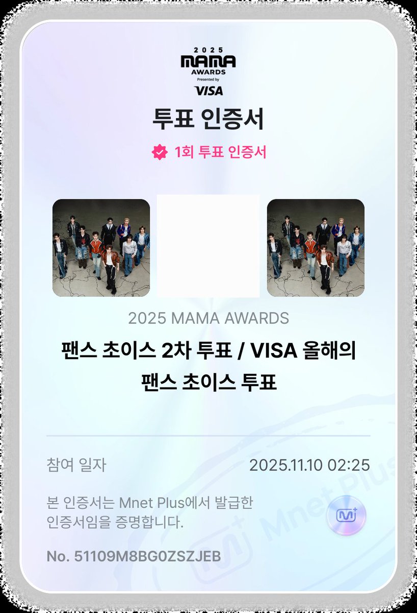 ___h___h_____'s tweet photo. #제로즈_이파리_함께해
#2025MAMAVOTE
#ZEROBASEONE 
마지막 투표까지 전부 완료! https://t.co/CKsYqVZ0Bi