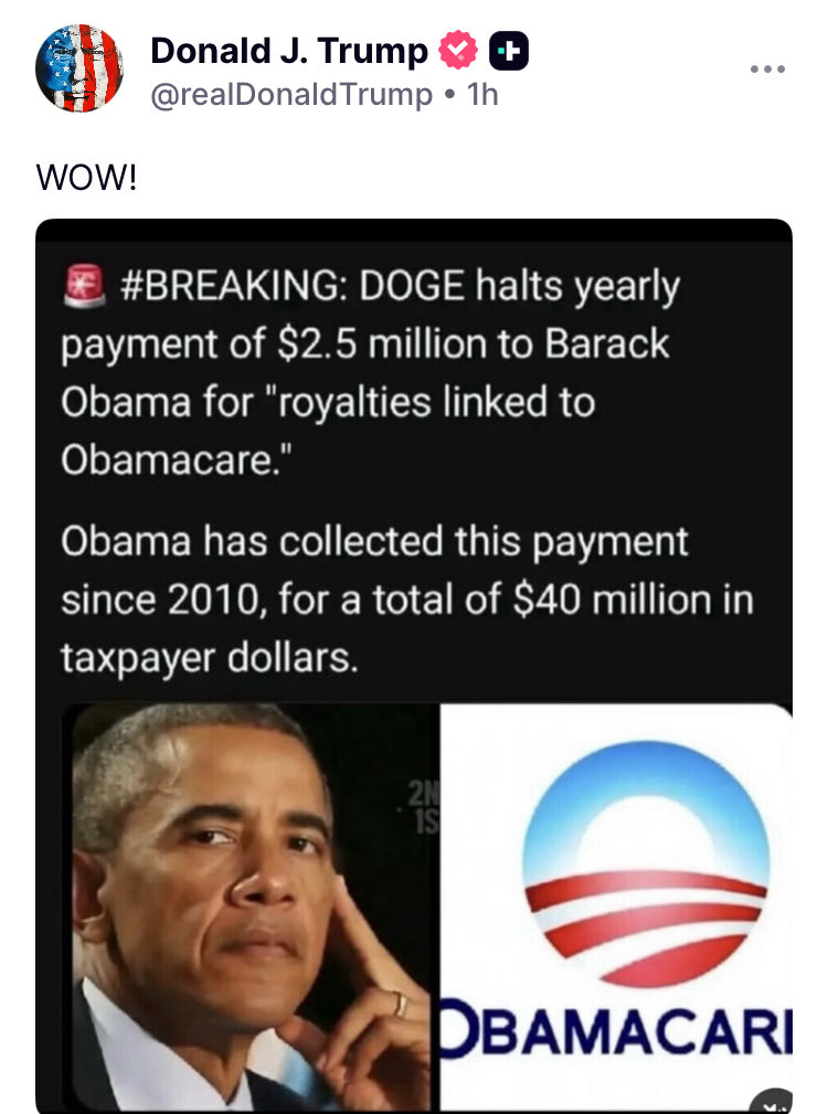 I went out to Truth, and sure enough Trump did post this!

So, it makes one wonder why AI is claiming this isn’t true!🤔 Or, is Trump just needling the Democrats and Obama again.😁