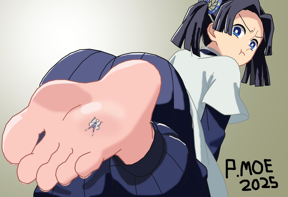 >>𝙇𝙞𝙩𝙚𝙧𝙖𝙡 "𝙄𝙣𝙨𝙚𝙘𝙩" 𝙃𝙖𝙨𝙝𝙞𝙧𝙖<< 
#giantess #sizetwitter #footfetısh 
𝐓𝐡𝐮𝐦𝐩!  

Mistaken for a mere bug, Shinobu attempted to get Aoi's attention but would soon find herself flattened underneath the sole of Aoi's foot.