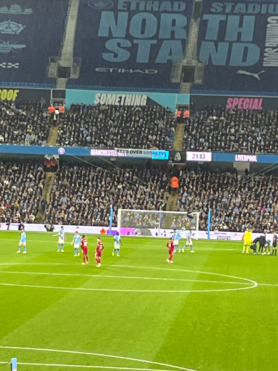 WeAre1894's tweet image. Not a good look when the club tramples over free speech. North Stand’s “Greed Over Loyalty” banner forcibly removed by stewards after being on show for 7 minutes