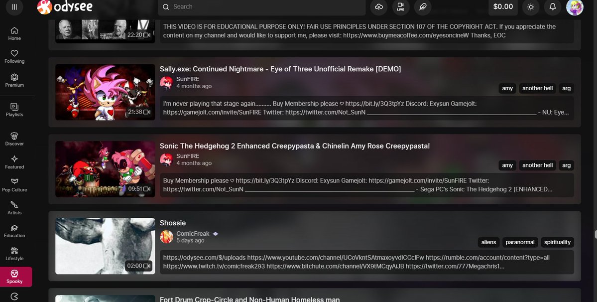 EY, I start to see a lot of <a href="/Not_Sunn/">SunFIRE</a> 's videos on Odysee's Spooky tab.

Check out da goat sun's Odysee: odysee.com/@SunFIRE:e