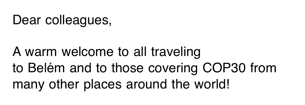 A warm welcome indeed. AAs will have to fight for their lives to keep the #COP30 venue outside of the current sauna vibes.