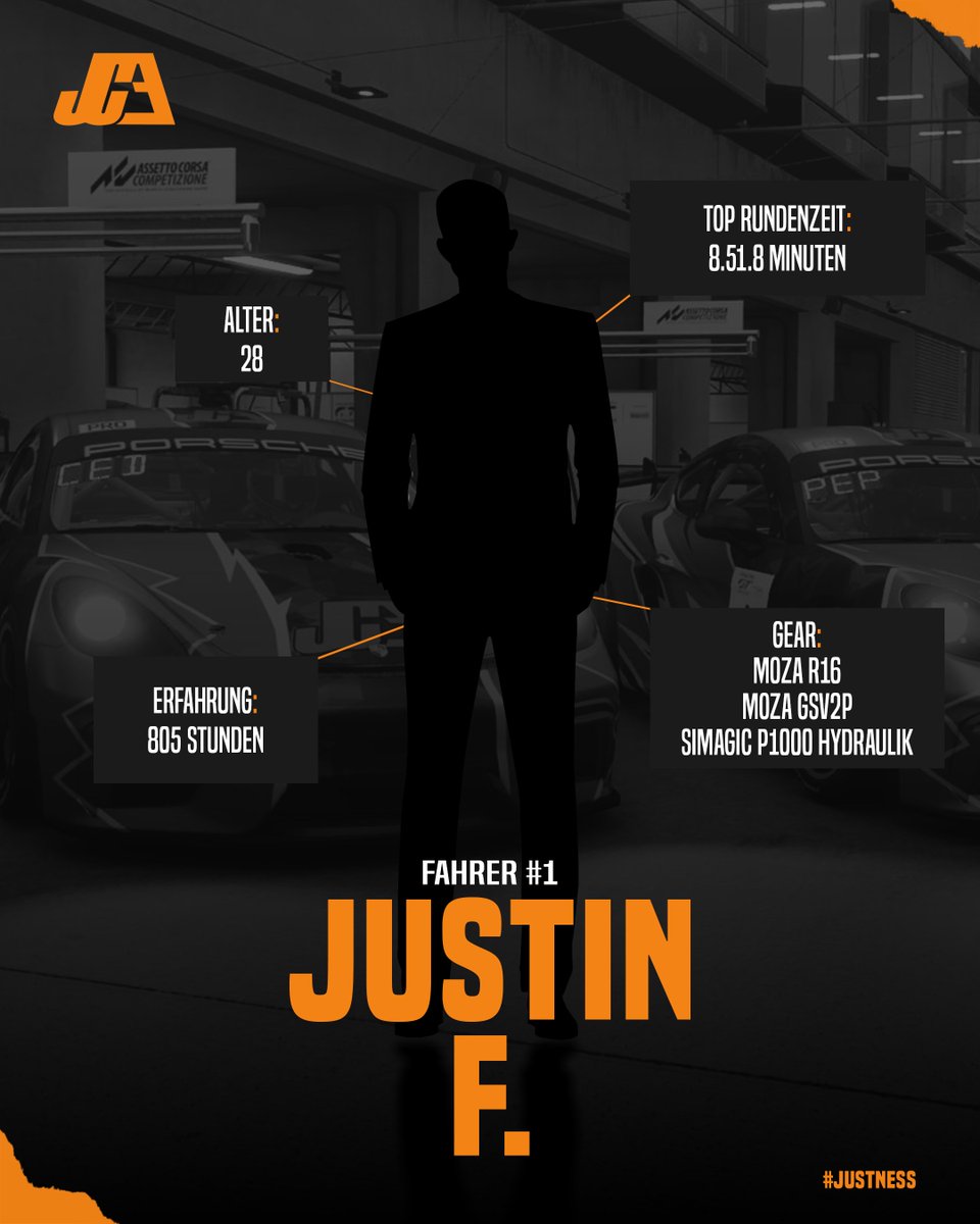 teamjusticede's tweet image. Es ist soweit! 🏁
Unser Fahrerteam für das 24h-Rennen am 15.11. steht – ab heute stellen wir jeden Fahrer vor!

Den Anfang macht Justin: Ältester im Team, aber mit der zweitschnellsten Zeit absolut nicht zu unterschätzen. 💪🔥