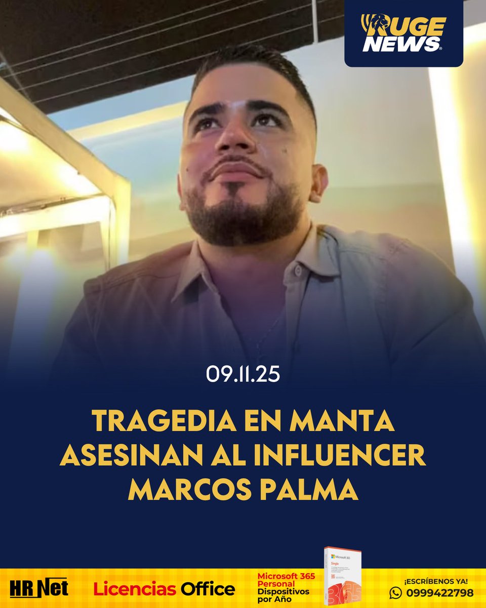 El creador de contenido Marcos Palma fue asesinado junto a dos jóvenes de 19 años dentro de un vehículo en Manta. La Policía investiga el ataque ocurrido en la madrugada del 9 de noviembre, que conmociona a sus más de 90 mil seguidores. 💔

#RugeNews #Manta #Ecuador