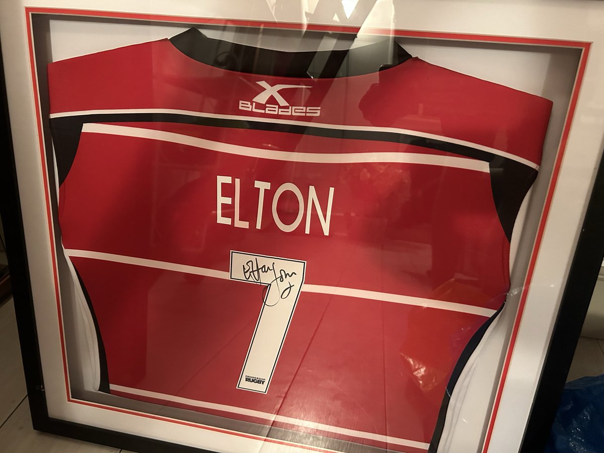 When Elton John played <a href="/gloucesterrugby/">Gloucester Rugby 🍒</a> in 2015 he signed a shirt, which was given to me. 

I’d like to sell it to raise money for #4Ed. As the #745 game is now on I’m hoping there’ll be a few people interested. 

Would anyone like to bid on it? Starting at £50 maybe?