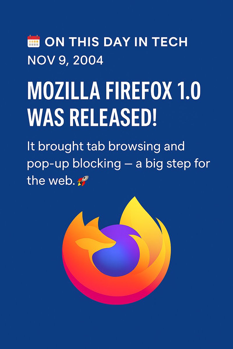 on this day 👇
#OnThisDay #TechHistory #firefox  #TechConsumers