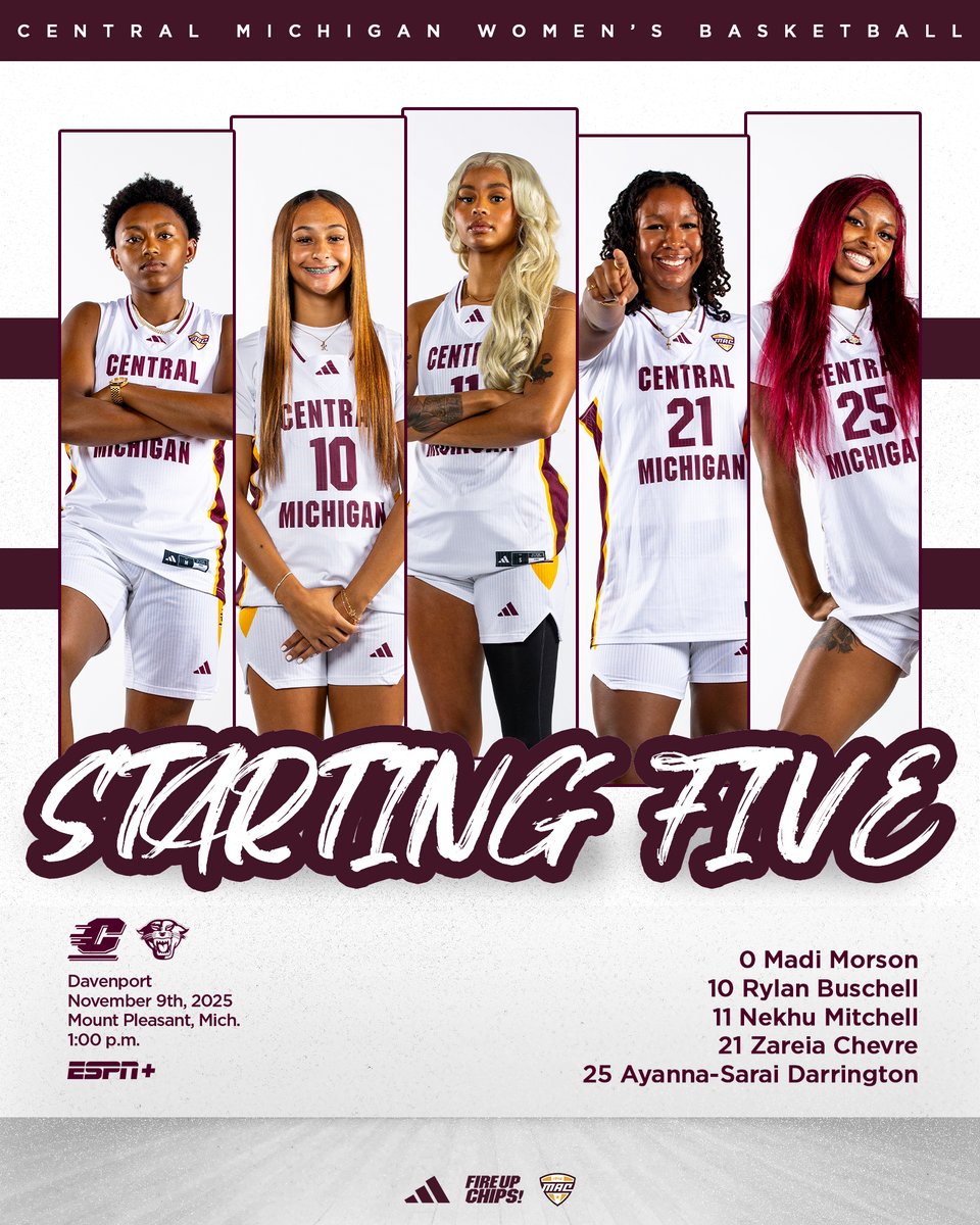 CMUWBBall's tweet photo. Your home-opening ✋

📺📻🎟️📈📝: https://t.co/S7xgUKCSxX

#FireUpChips🔥⬆️🏀 | #WeAre1 https://t.co/9uOfmWmn8e