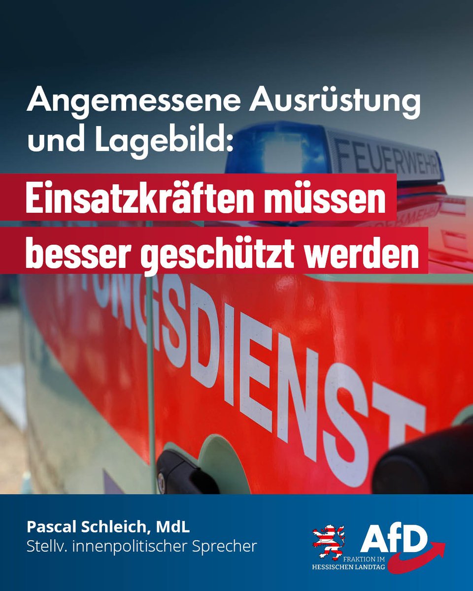 Angemessene Ausrüstung und Lagebild: Einsatzkräfte müssen besser geschützt werden
Die AfD-Fraktion fordert mit einem Antrag die Landesregierung dazu auf, die Ausrüstung von Einsatzkräften zu verbessern und sie mit Kameratechnik auszustatten.

Dazu Pascal Schleich, stellv.