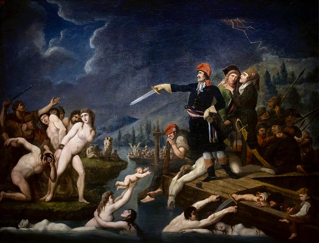 SaintMontjoie's tweet image. La république, les catholiques, à Nantes.« Il se passa alors des scènes que décrivirent maints témoins.
Philippe Hélin raconta une noyade de 50 femmes et enfants qui furent jetés à l'eau sous ses yeux du bord d'une galiote. Cruau, matelot de douane, fut durant cinq mois gardien…