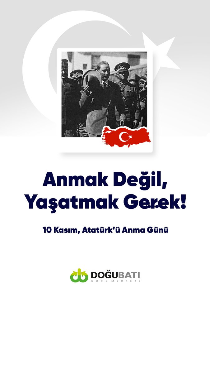 🇹🇷 Bir ulus vardı, küllerinden yeniden doğdu.
Bir lider vardı, geleceği gördü ve o, geleceği bize emanet etti.

Bugün yalnızca bir yas günü değil;
bir milletin, Atasına verdiği sözü yenilediği gün. 🤍

Bu millet var oldukça,
Atatürk’ün ışığı da sonsuza dek yanacak. ✨

#doğubatı
