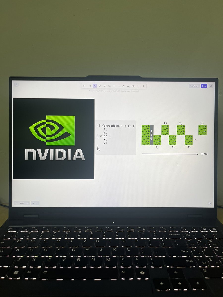 tatavishnurao's tweet image. Day 4 of #GPUProgramming:
&amp;gt;revised about warp behaviour &amp;amp; reduction basics
&amp;gt;tried to code warp synchronisation 
&amp;gt;couldn’t do much because of semester end exams prep
&amp;gt;well it is better to do something than nothing so that’s a wrap for today