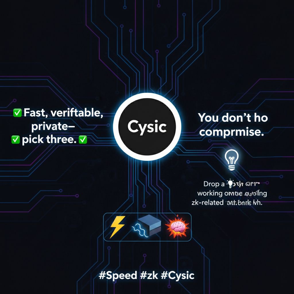 Harry_Goodjob's tweet photo. @cysic_xyz Fast, verifiable, private pick three. Cysic proves you don’t have to compromise. Drop a if you’re working on something zk-related right now. That moment, your tx is final, and you didn’t even blink. #Speed #Verifiable #Proves https://t.co/hwIJ66t0ZO