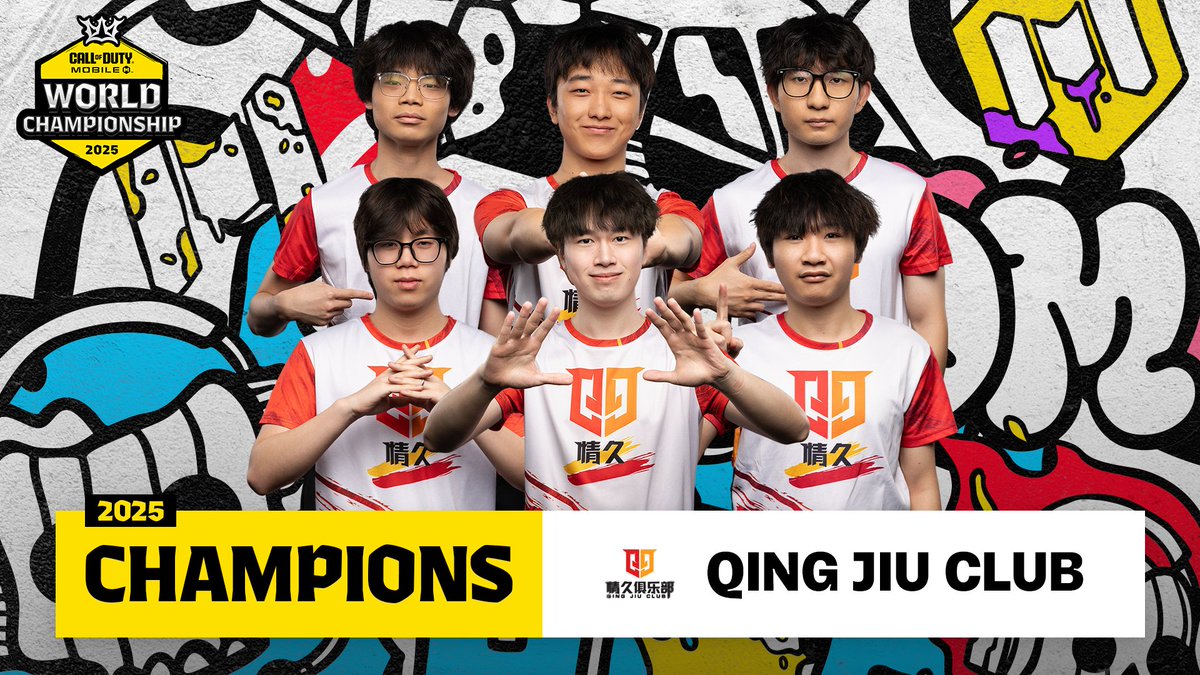 We wait for this moment, and now it's ours.

QING JIU CLUB, CODM WORLD CHAMPIONS.