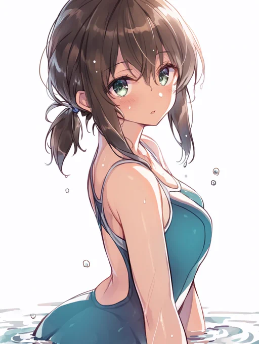 いつもみたいに水の上じゃなく、たまには水の中もいいものですね、司令官…… #艦これ #吹雪