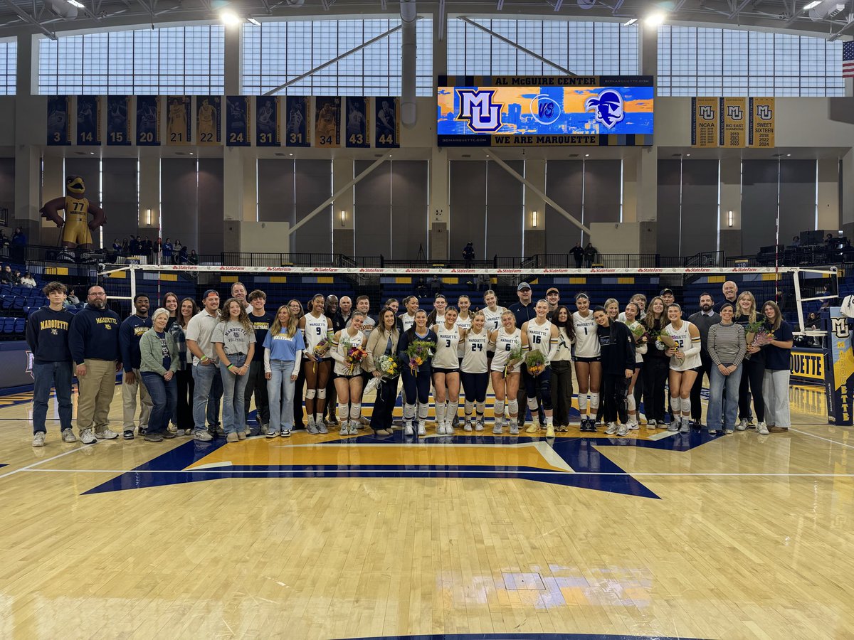 Marquette volleyball recognizes the 2025 season seniors. #muvb